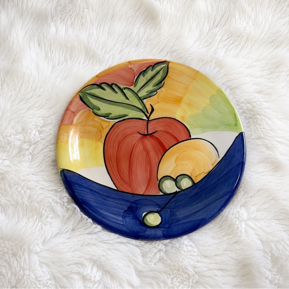 Bella Ceramic Colorful Fruit Art Plate 8 3/4 in